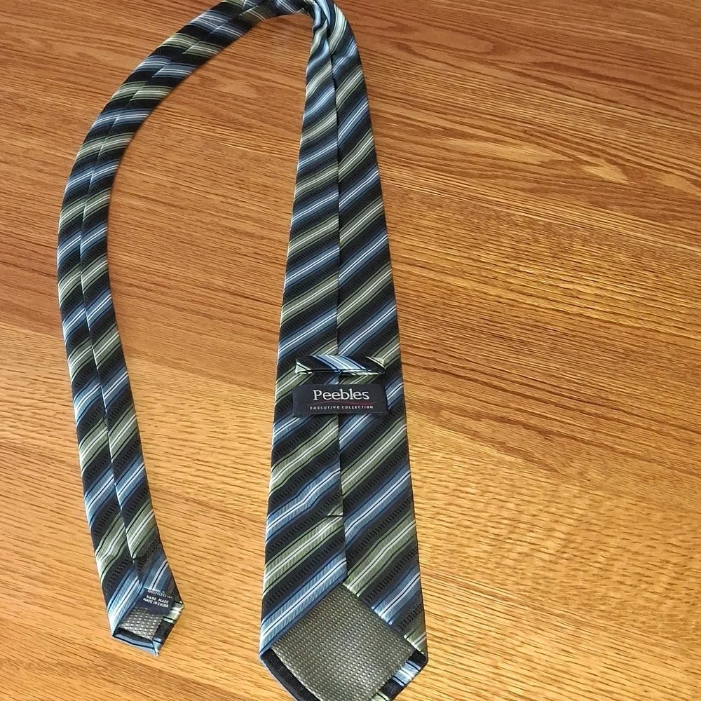 Striped Blue and Green Men's Tie